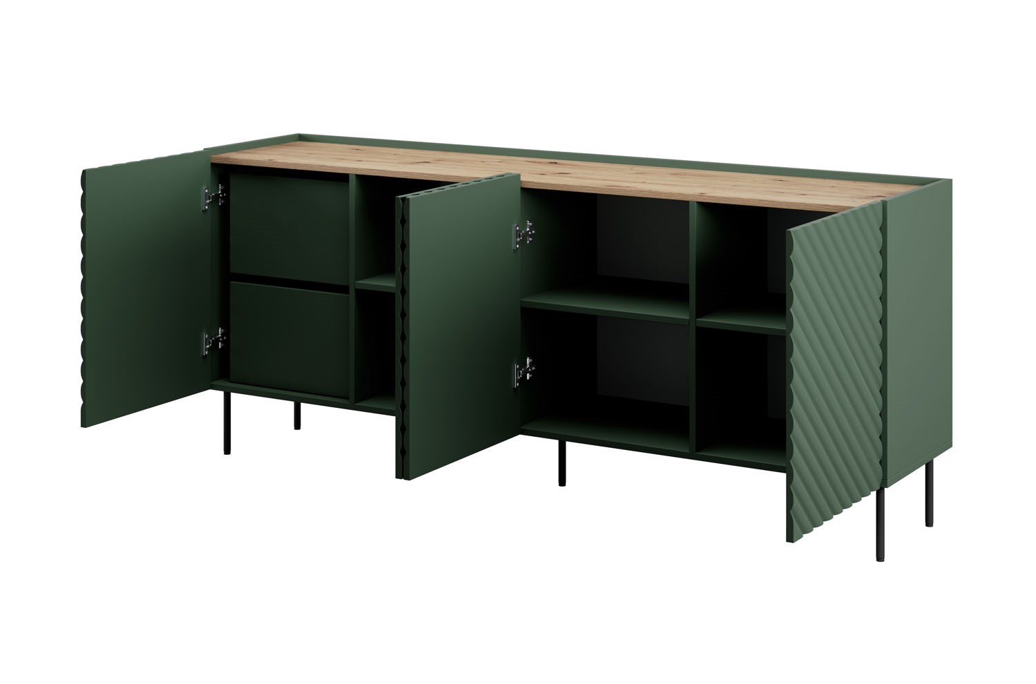 4D2SZ ONDA chest of drawers 200x45xH85 green 4D2SZ ONDA chest of drawers 200x45xH85 green