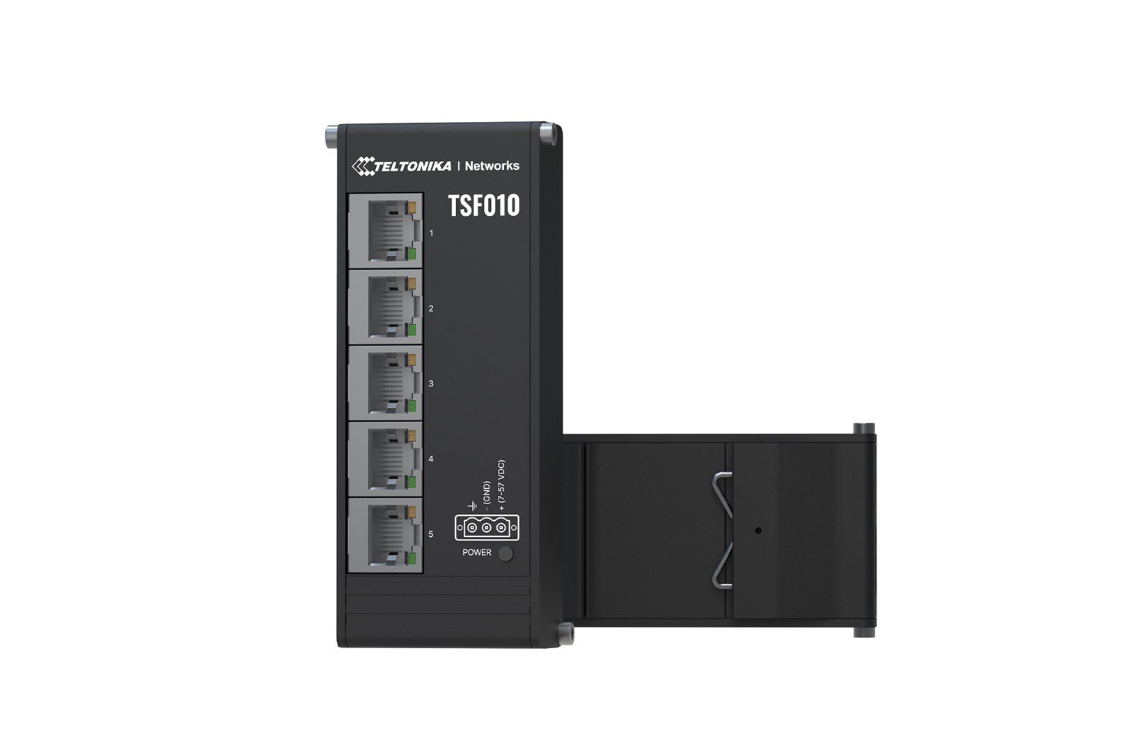 Teltonika NETWORKS TSF010 Flat Ethernet Switch Unmanaged Fast Ethernet (10/100) DIN rail Black Teltonika NETWORKS TSF010 Flat Ethernet Switch Unmanaged Fast Ethernet (10/100) DIN rail Black