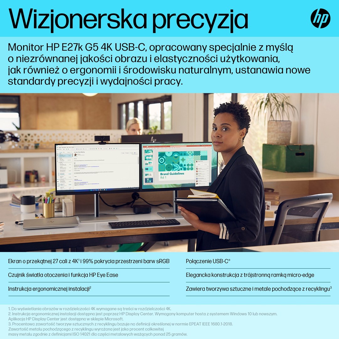 HP E-Series E27k G5 4K USB-C Monitor HP E-Series E27k G5 4K USB-C Monitor