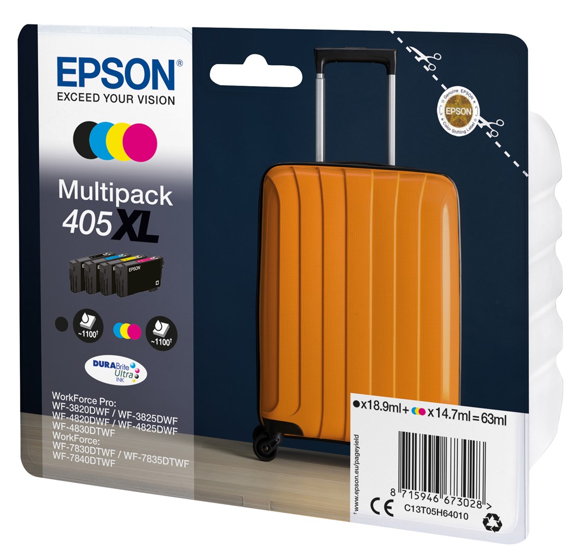 Epson 405XL DURABrite Ultra ink cartridge 1 pc(s) Original High (XL) Yield Black, Cyan, Magenta, Yellow Epson 405XL DURABrite Ultra ink cartridge 1 pc(s) Original High (XL) Yield Black, Cyan, Magenta, Yellow