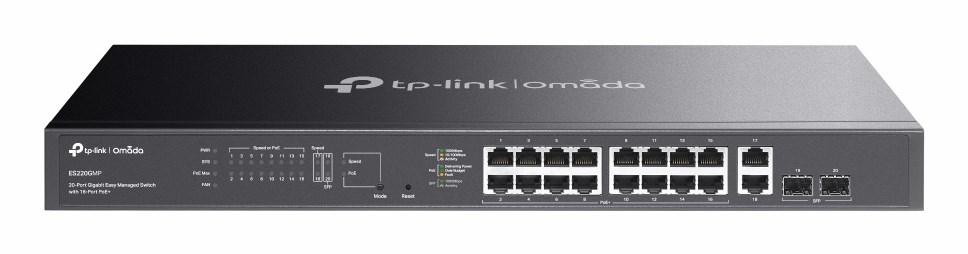 TP-Link Omada ES220GMP network switch Managed L2 Gigabit Ethernet (10/100/1000) Power over Ethernet (PoE) Black TP-Link Omada ES220GMP network switch Managed L2 Gigabit Ethernet (10/100/1000) Power over Ethernet (PoE) Black