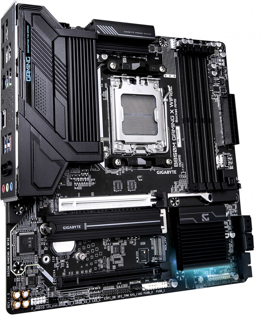 GIGABYTE B850M GAMING X WIFI6E Motherboard - AMD Ryzen 9000 Series CPUs, 10+2+2 Phases Digital VRM, up to 8200MHz DDR5 (OC), 1xPCIe 5.0 + 1xPCIe 4.0 M.2, 2.5LAN, WIFI 6E, USB 3.2 Gen 2 GIGABYTE B850M GAMING X WIFI6E Motherboard - AMD Ryzen 9000 Series CPUs, 10+2+2 Phases Digital VRM, up to 8200MHz DDR5 (OC), 1xPCIe 5.0 + 1xPCIe 4.0 M.2, 2.5LAN, WIFI 6E, USB 3.2 Gen 2