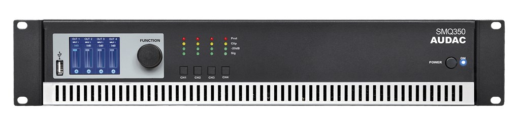 Audac AUDAC SMQ350 WaveDynamics 4x350W amplifier Audac AUDAC SMQ350 WaveDynamics 4x350W amplifier