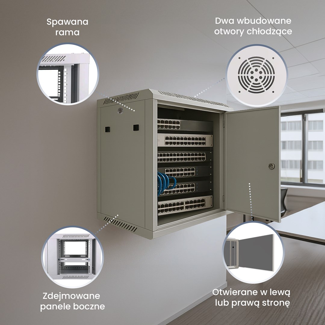 Extralink Rackmount cabinet 6U 600x600 ASP Gray wall mounted, metal door Extralink Rackmount cabinet 6U 600x600 ASP Gray wall mounted, metal door