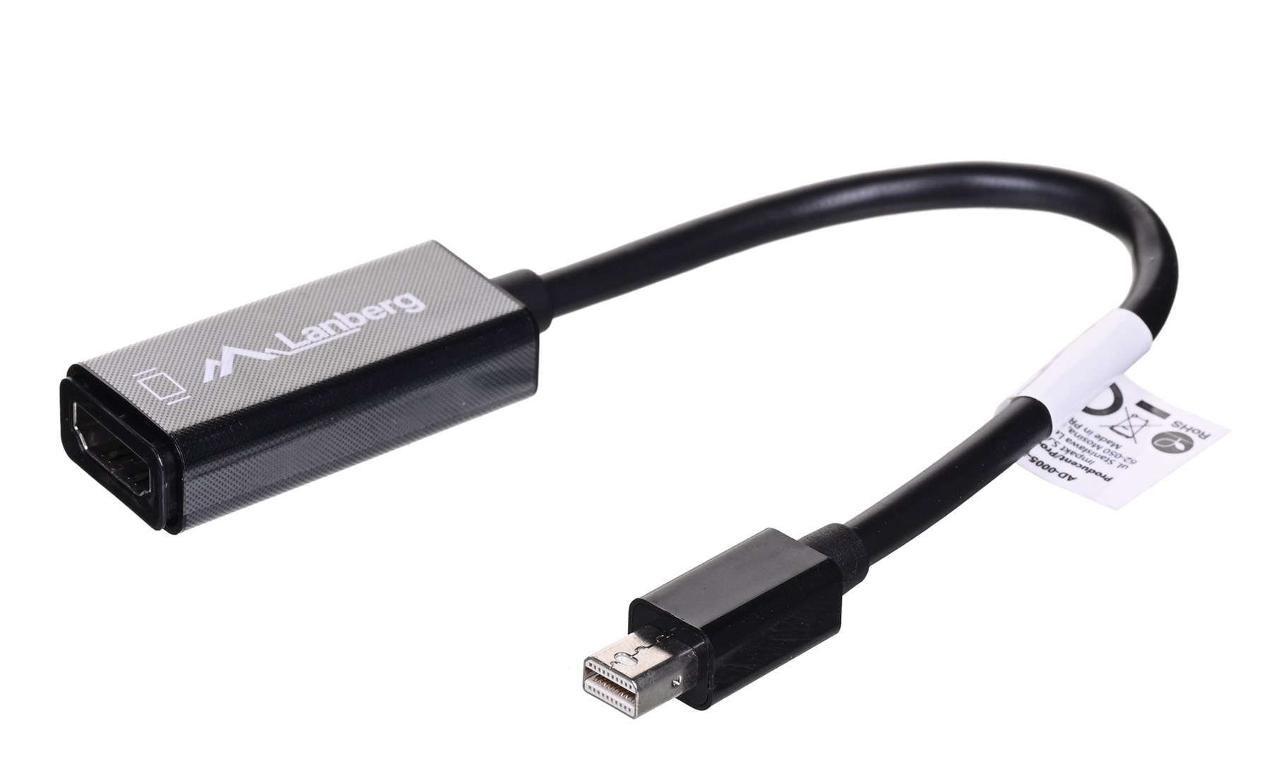 Lanberg AD-0005-BK video cable adapter 0.2 m Mini DisplayPort HDMI Type A (Standard) Black Lanberg AD-0005-BK video cable adapter 0.2 m Mini DisplayPort HDMI Type A (Standard) Black