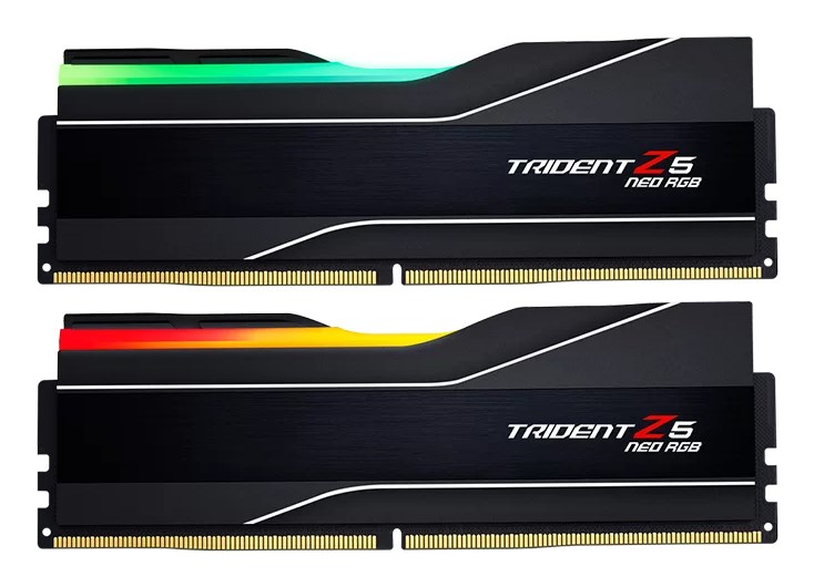 G.Skill Trident Z5 Neo RGB F5-6000J3244G64GX2-TZ5NR memory module 128 GB 2 x 64 GB DDR5 6000 MT/s G.Skill Trident Z5 Neo RGB F5-6000J3244G64GX2-TZ5NR memory module 128 GB 2 x 64 GB DDR5 6000 MT/s