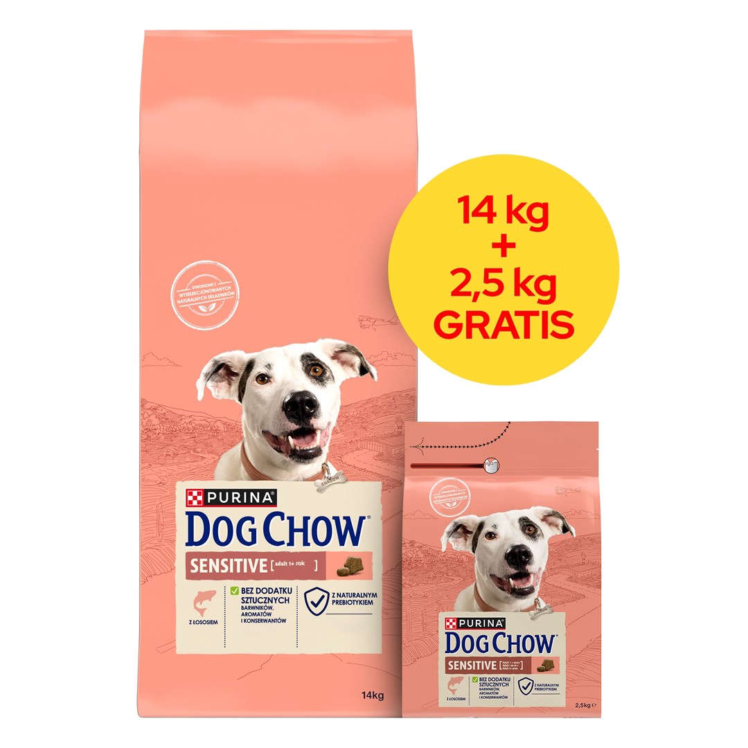 PURINA Dog Chow Sensitive Salmon - dry dog food - 14 + 2,5kg PURINA Dog Chow Sensitive Salmon - dry dog food - 14 + 2,5kg