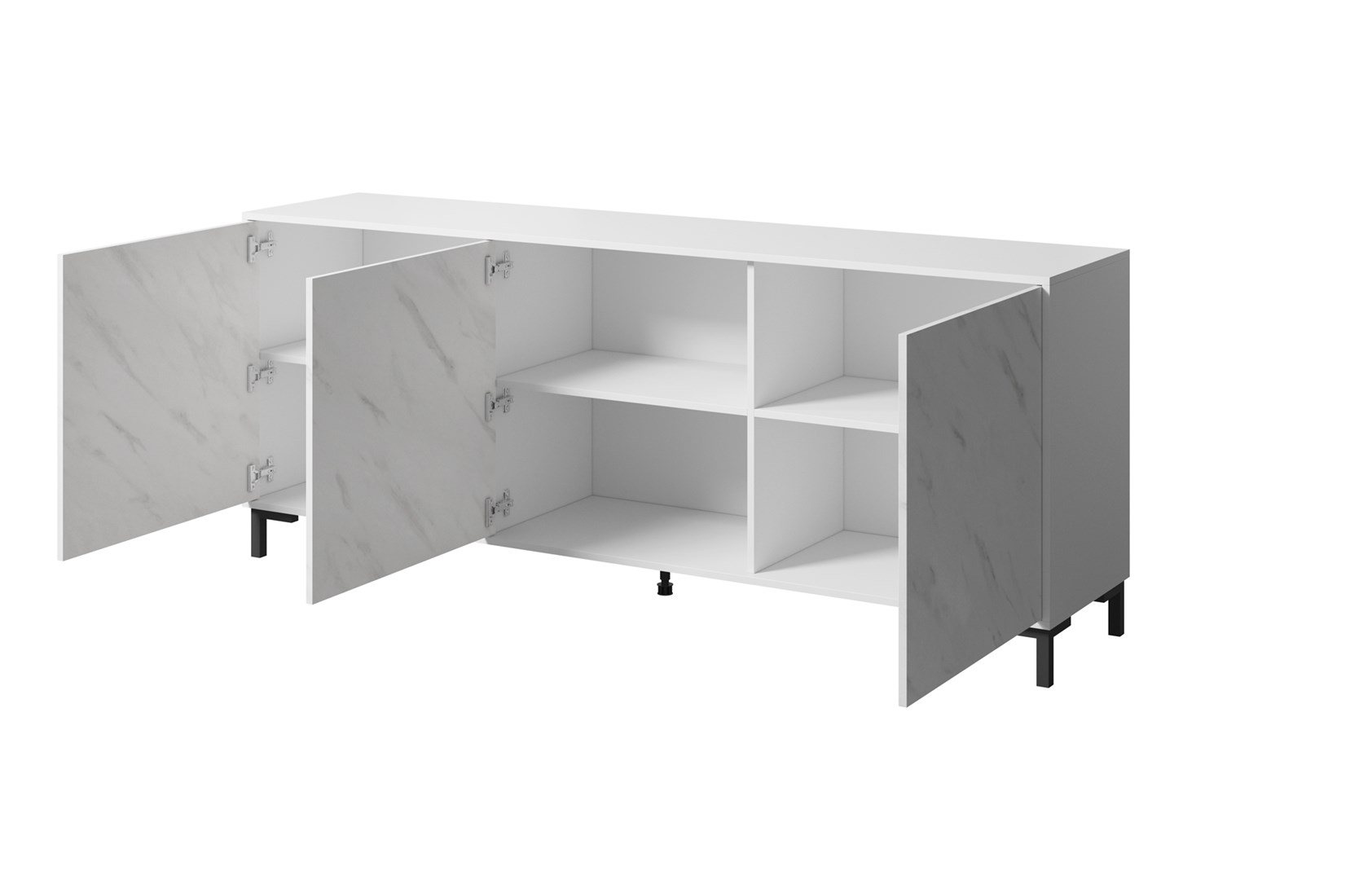 MARMO 3D chest of drawers 200x45x80,5 cm white matt/marble white MARMO 3D chest of drawers 200x45x80,5 cm white matt/marble white