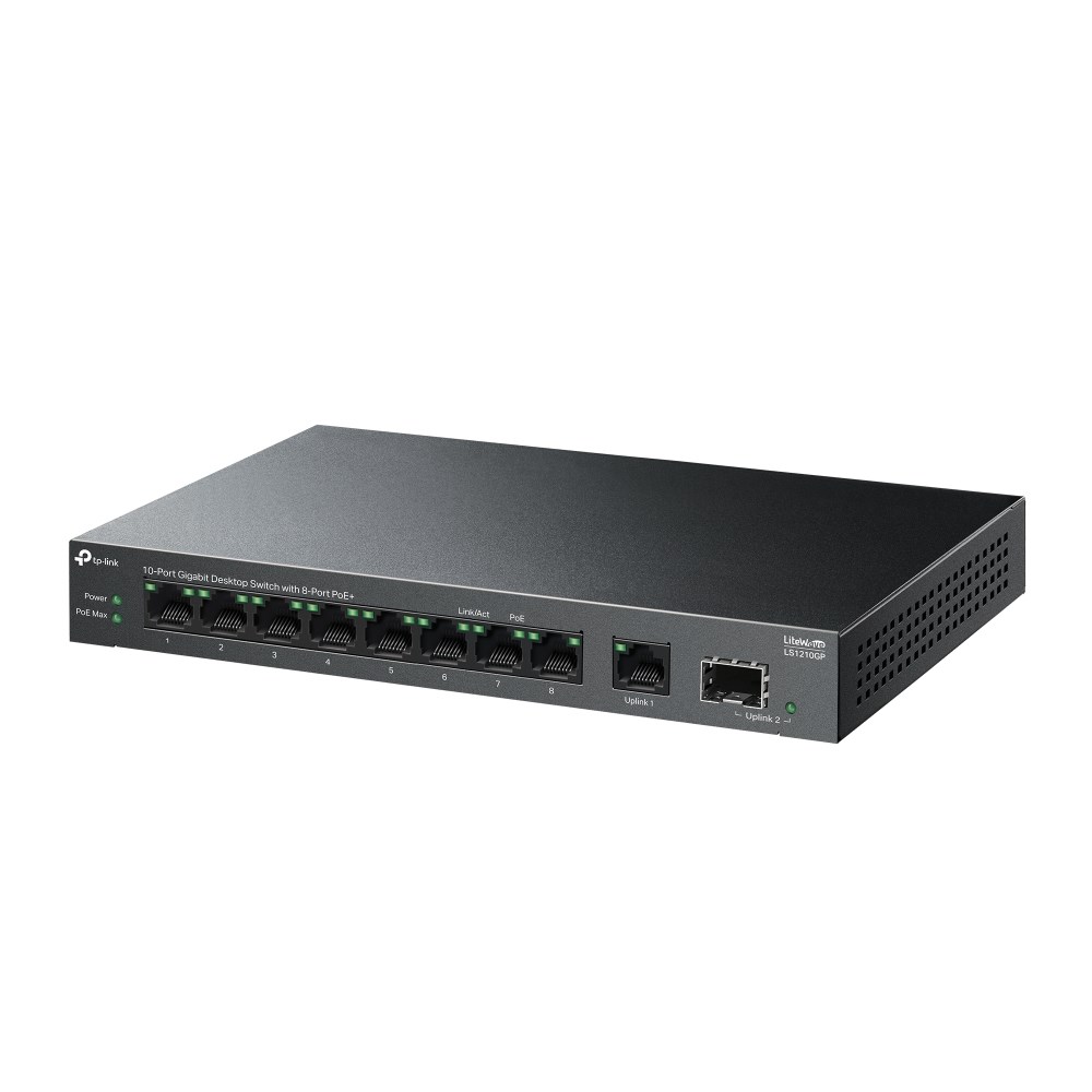 TP-Link LiteWave 10-Port Gigabit Desktop Switch with 8-Port PoE+ TP-Link LiteWave 10-Port Gigabit Desktop Switch with 8-Port PoE+