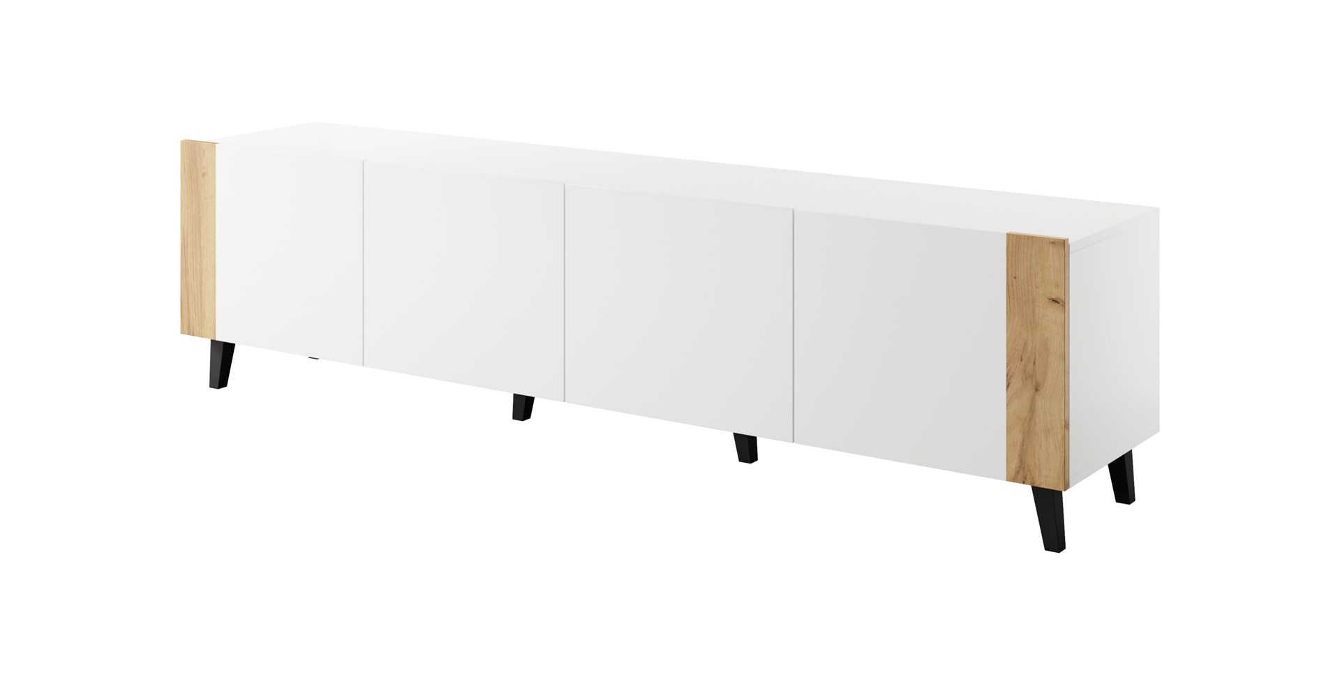 RTV cabinet FARO 200x42x52 white matt + oak craft RTV cabinet FARO 200x42x52 white matt + oak craft
