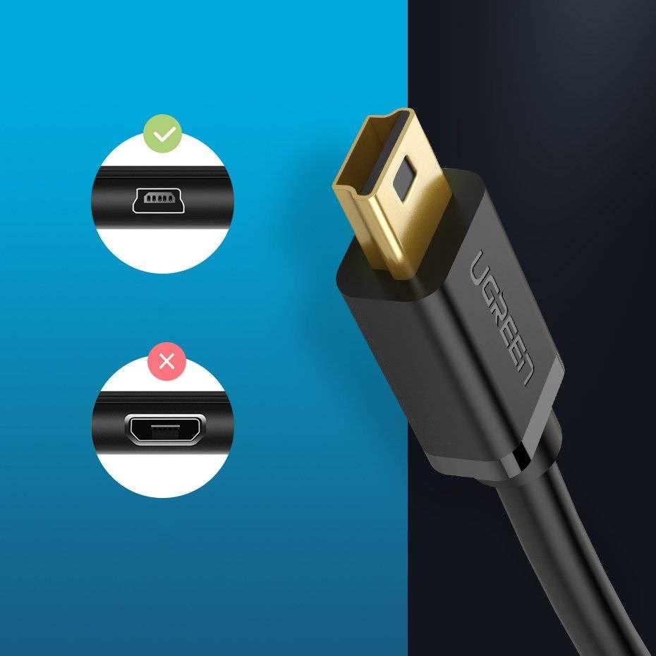 Ugreen USB cable - mini USB US132 1m (black) Ugreen USB cable - mini USB US132 1m (black)