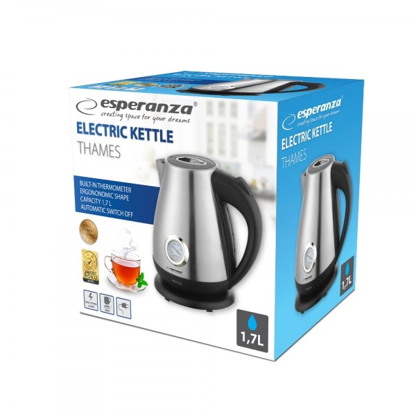 Esperanza EKK029 electric kettle 1.7 L 2200 W Black, Steel Esperanza EKK029 electric kettle 1.7 L 2200 W Black, Steel