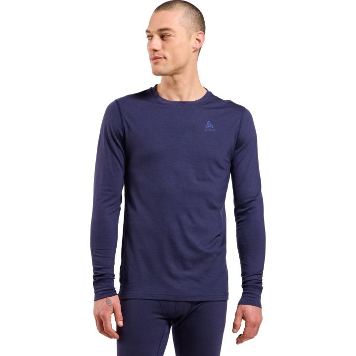 Odlo BL TOP crew neck l/s MERINO 200 long-sleeved thermal underwear, size M, blue Odlo BL TOP crew neck l/s MERINO 200 long-sleeved thermal underwear, size M, blue