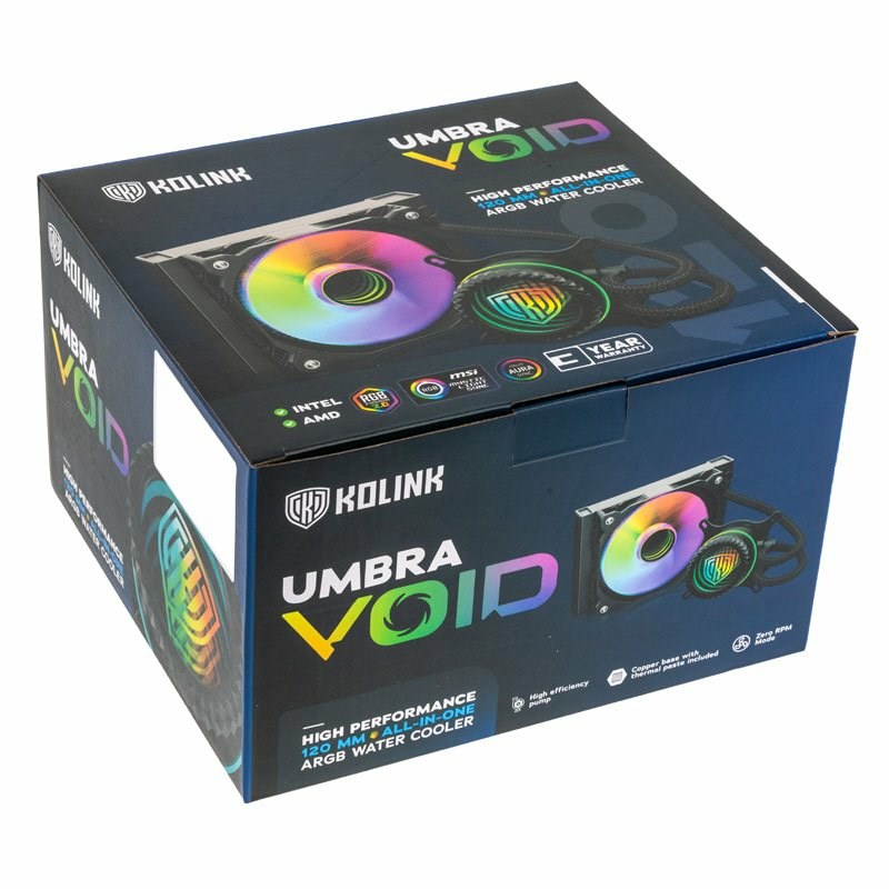 Kolink Umbra Void 120 AIO Processor Liquid cooling kit 12 cm Black 1 pc(s) Kolink Umbra Void 120 AIO Processor Liquid cooling kit 12 cm Black 1 pc(s)