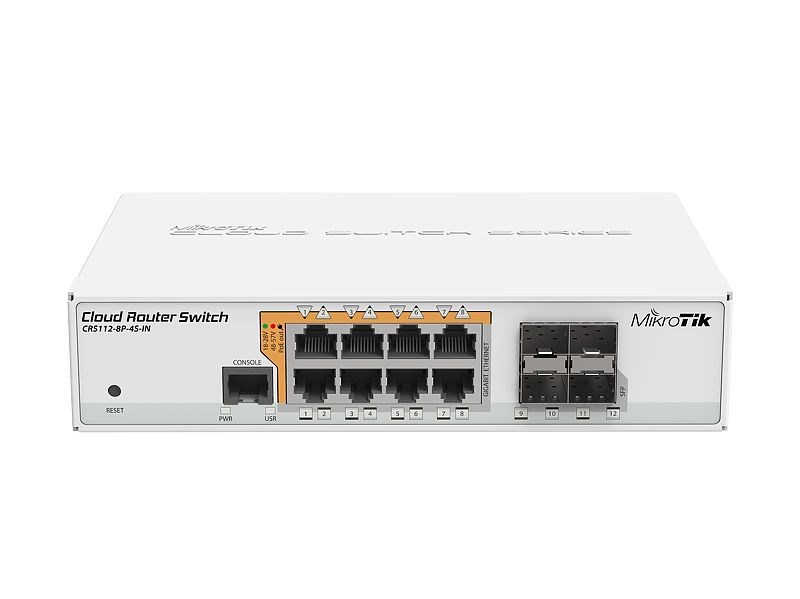 Mikrotik CRS112-8P-4S-IN network switch Gigabit Ethernet (10/100/1000) Power over Ethernet (PoE) White Mikrotik CRS112-8P-4S-IN network switch Gigabit Ethernet (10/100/1000) Power over Ethernet (PoE) White