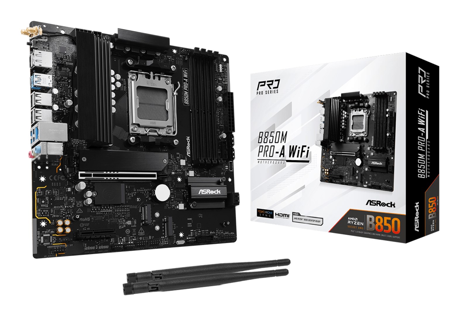 Asrock B850M Pro-A WiFi AMD B850 Socket AM5 micro ATX Asrock B850M Pro-A WiFi AMD B850 Socket AM5 micro ATX