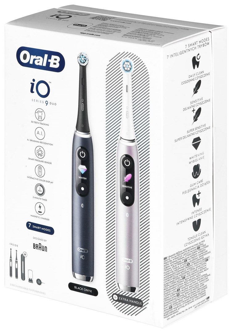 BRAUN ORAL-B ELECTRIC TOOTHBRUSH IO 9N SET DUO BLACK ONYX & ROSE QUARTZ BRAUN ORAL-B ELECTRIC TOOTHBRUSH IO 9N SET DUO BLACK ONYX & ROSE QUARTZ