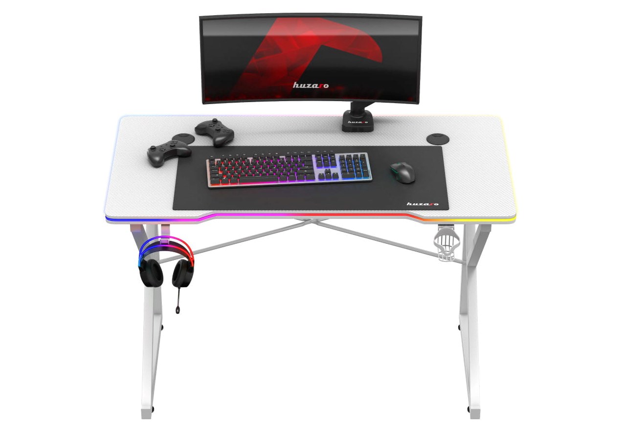 Huzaro Hero 1.7 RGB White - gaming table Huzaro Hero 1.7 RGB White - gaming table