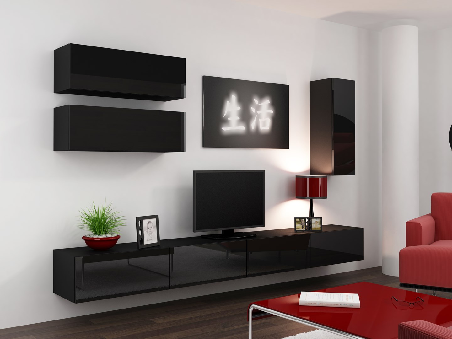 Cama Cabinet VIGO "90" full 90/35/32 black/black gloss Cama Cabinet VIGO "90" full 90/35/32 black/black gloss