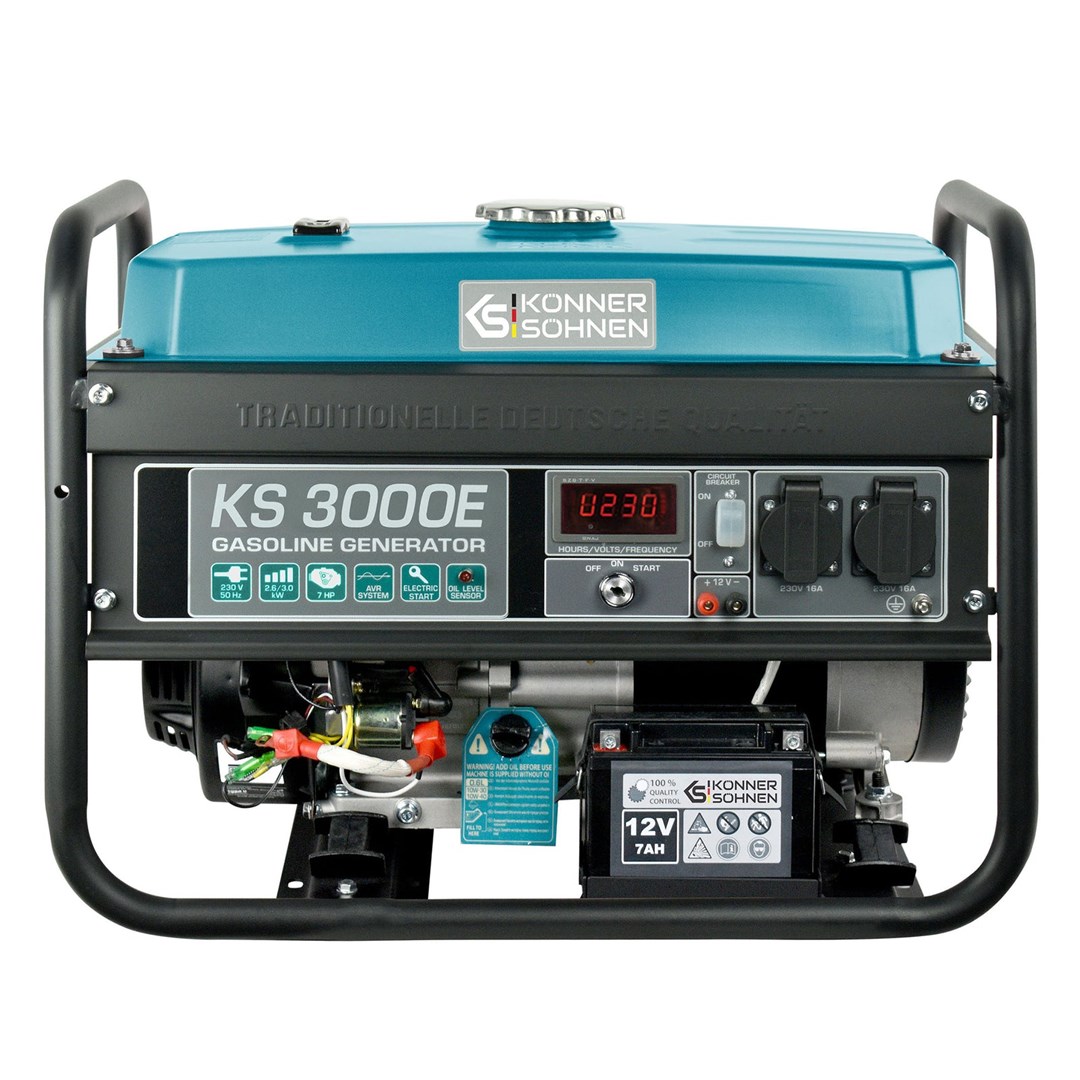 KÖNNER & SÖHNEN GASOLINE GENERATOR 2.6kW 230V KS 3000E, ELECTRIC START KÖNNER & SÖHNEN GASOLINE GENERATOR 2.6kW 230V KS 3000E, ELECTRIC START