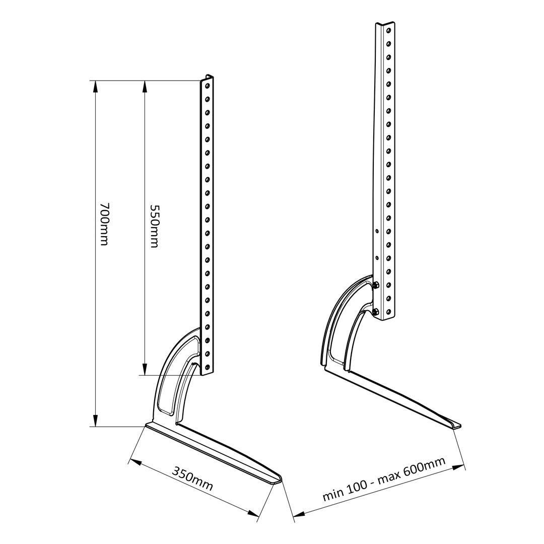 Universal TV Stand Monitor Screen Desk Holder Bracket 50kg VESA 32" - 70" Universal TV Stand Monitor Screen Desk Holder Bracket 50kg VESA 32" - 70"