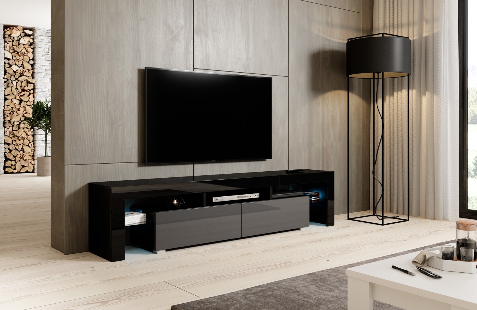 Cama TV stand TORO 200 black/grey gloss Cama TV stand TORO 200 black/grey gloss