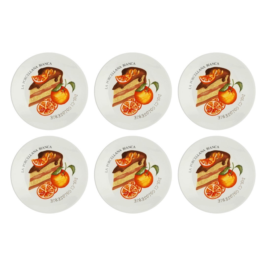 LA PORCELLANA BIANCA GOLOSERIE Set of 6 cake plates 17.5 cm LA PORCELLANA BIANCA GOLOSERIE Set of 6 cake plates 17.5 cm