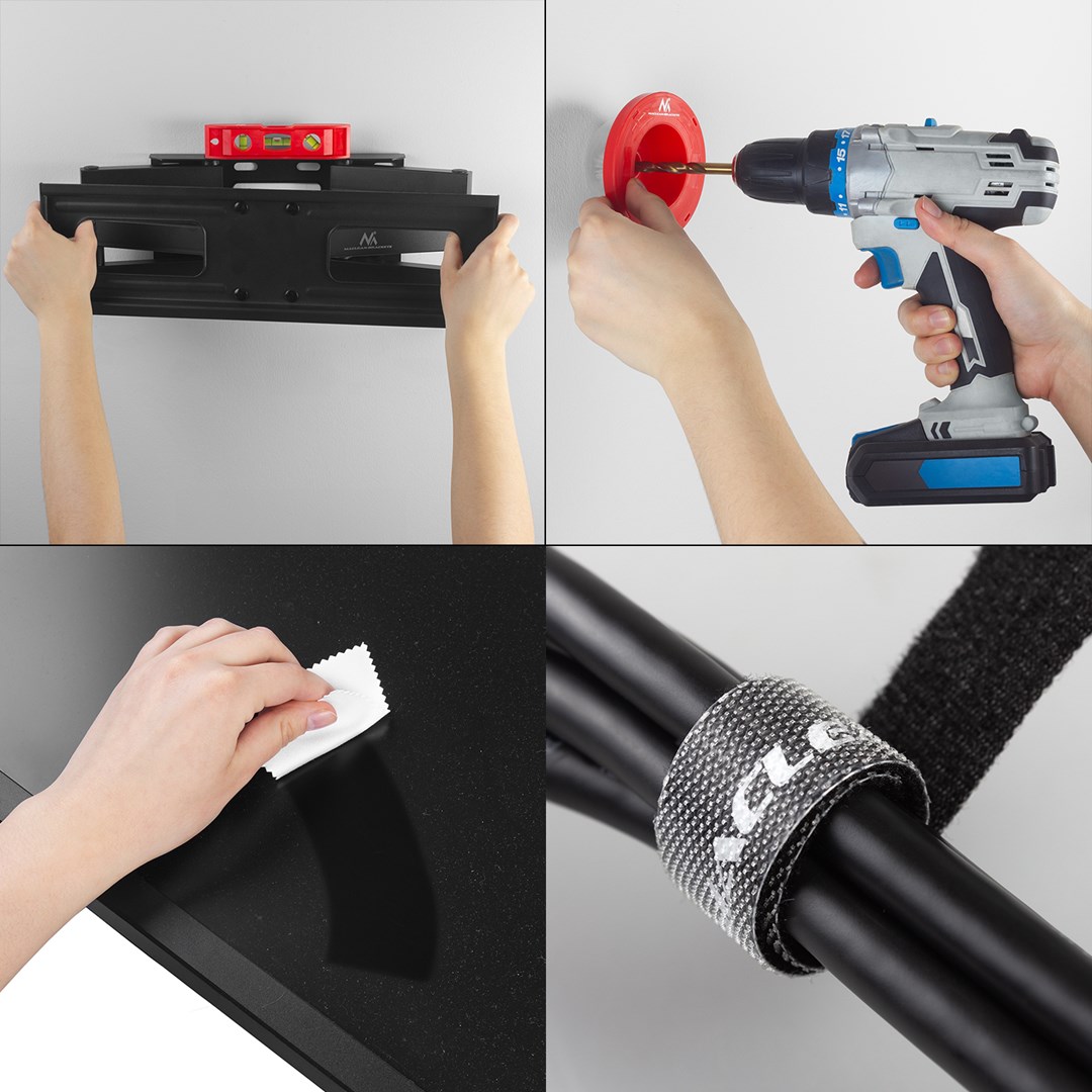 Maclean TV Mount, max VESA 600x400, 32-85", 60kg, horizontal and vertical angle adjustment, profile 65-390mm, black, MC-789 Maclean TV Mount, max VESA 600x400, 32-85", 60kg, horizontal and vertical angle adjustment, profile 65-390mm, black, MC-789