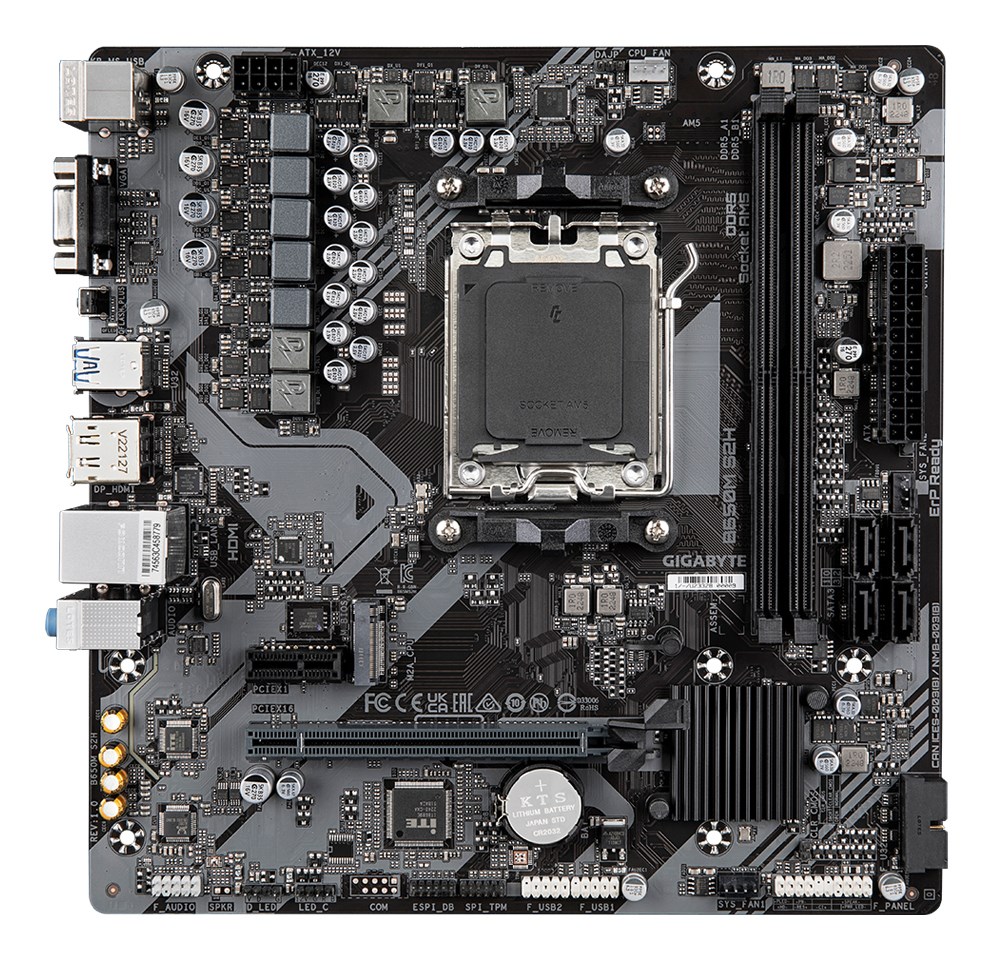 GIGABYTE B650M S2H Motherboard - AMD Ryzen 9000 Series CPUs, 5+2+2 Phases VRM, up to 6400MHz DDR5 (OC), 1xPCIe 4.0 M.2, GbE LAN, USB 3.2 Gen 1 GIGABYTE B650M S2H Motherboard - AMD Ryzen 9000 Series CPUs, 5+2+2 Phases VRM, up to 6400MHz DDR5 (OC), 1xPCIe 4.0 M.2, GbE LAN, USB 3.2 Gen 1