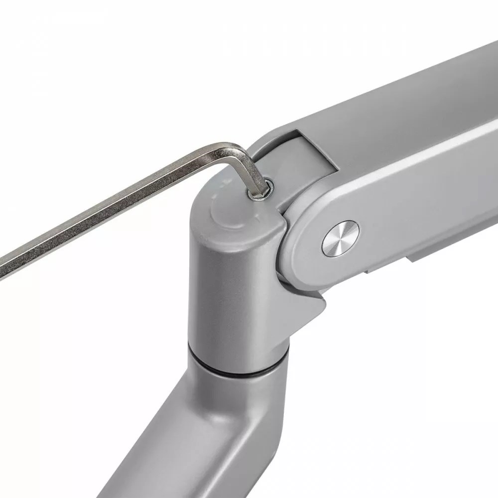Ergo Office Aluminium Monitor Mount with Gas Spring, Double Arm, VESA 75x75/100x100, 17"-32" 10 kg Silver, ER-447 Ergo Office Aluminium Monitor Mount with Gas Spring, Double Arm, VESA 75x75/100x100, 17"-32" 10 kg Silver, ER-447