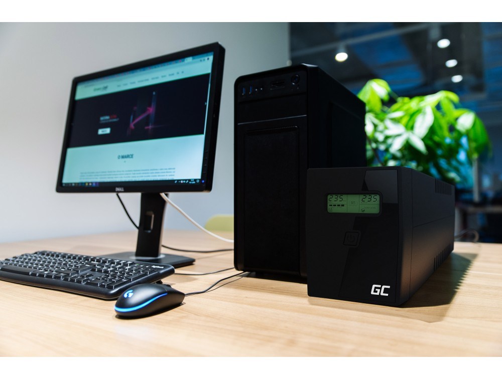 Green Cell UPS01LCD uninterruptible power supply (UPS) Line-Interactive 0.6 kVA 360 W 2 AC outlet(s) Green Cell UPS01LCD uninterruptible power supply (UPS) Line-Interactive 0.6 kVA 360 W 2 AC outlet(s)