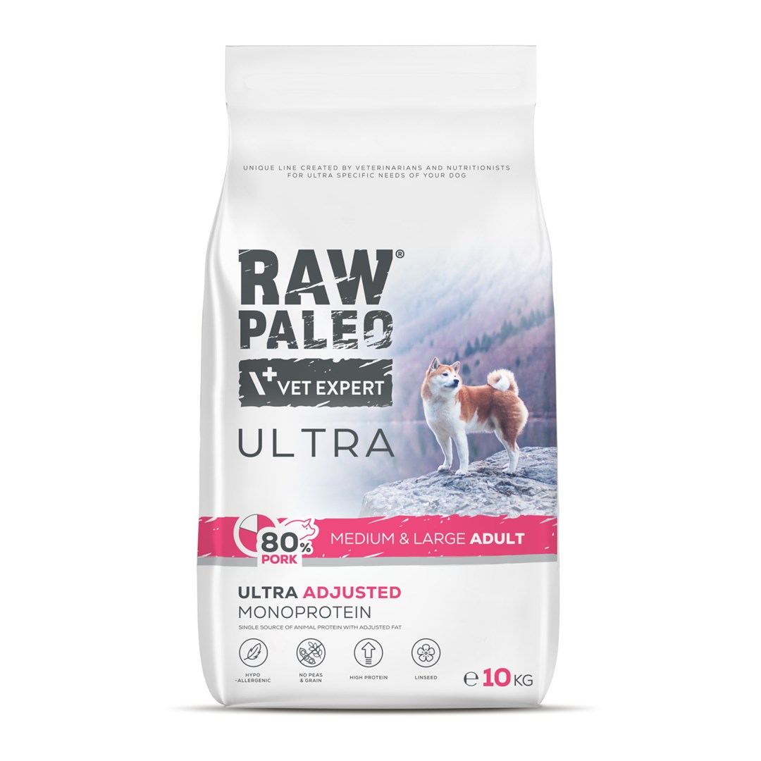 RAW PALEO Ultra Pork Medium & Large Adult - dry dog food - 10kg RAW PALEO Ultra Pork Medium & Large Adult - dry dog food - 10kg
