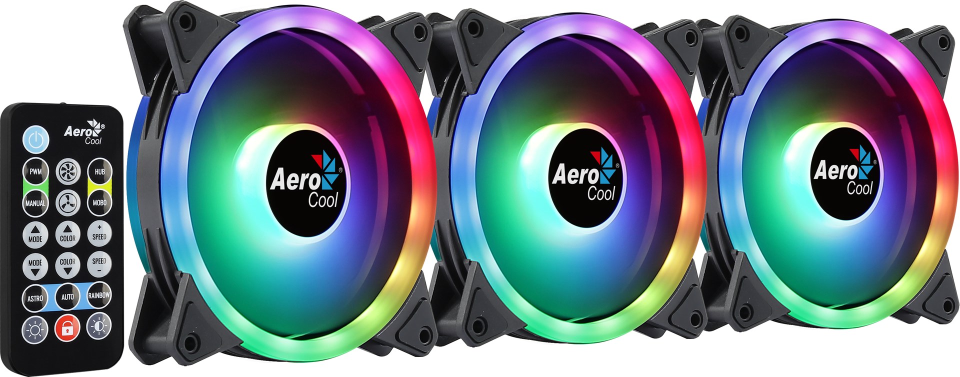 Aerocool DUO12PRO Kit 3xFan 12cm ARGB LED Dual Ring Antivibration 6 Pins Black Aerocool DUO12PRO Kit 3xFan 12cm ARGB LED Dual Ring Antivibration 6 Pins Black