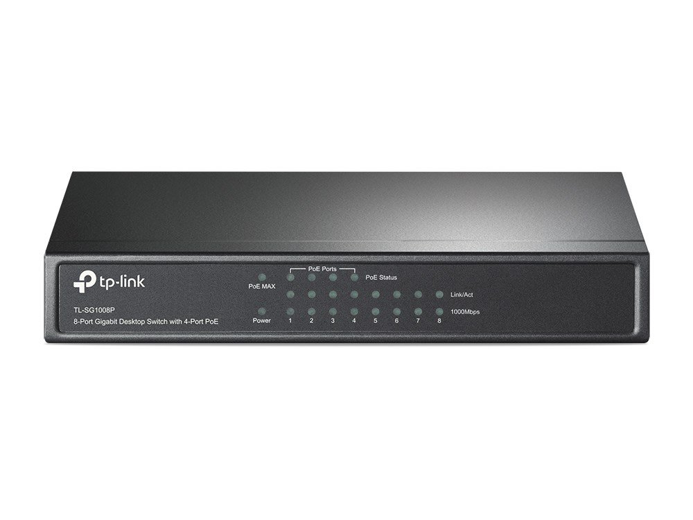 TP-Link 8-Port Gigabit Desktop PoE Switch with 4-Port TP-Link 8-Port Gigabit Desktop PoE Switch with 4-Port