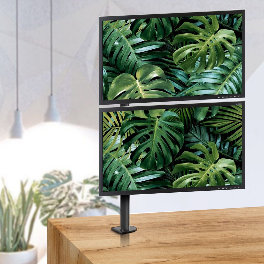Maclean MC-967 Double Vertical Monitor Desk Mount Screen Holder max VESA 100x100, 13-27", 2x 9kg Powder Coated Tilting Rotating Adjustable Maclean MC-967 Double Vertical Monitor Desk Mount Screen Holder max VESA 100x100, 13-27", 2x 9kg Powder Coated Tilting Rotating Adjustable