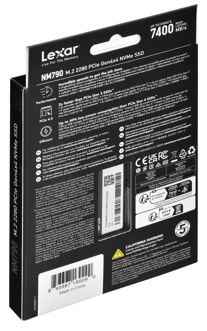 Lexar NM790 M.2 2 TB PCI Express 4.0 SLC NVMe Lexar NM790 M.2 2 TB PCI Express 4.0 SLC NVMe