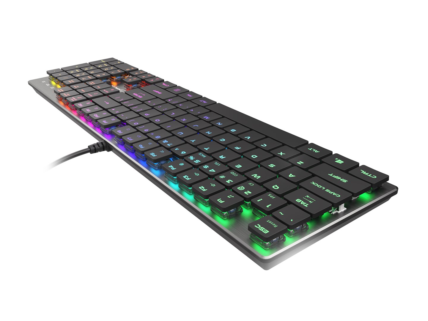 GENESIS Thor 420 RGB keyboard Gaming USB QWERTY US International Silver GENESIS Thor 420 RGB keyboard Gaming USB QWERTY US International Silver