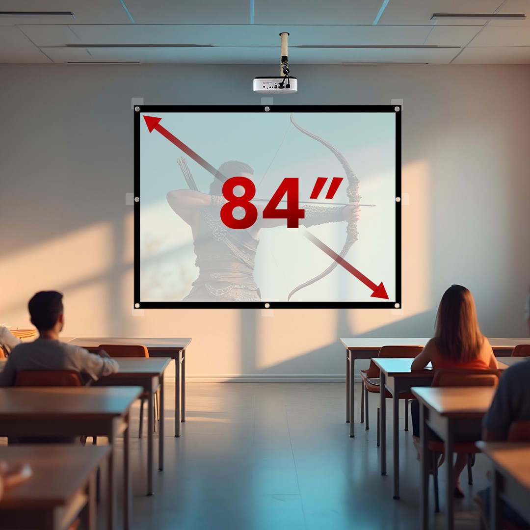 Maclean projection screen, 84", 175x131cm, 25mm 4:3 border, tension hooks, MC-166 Maclean projection screen, 84", 175x131cm, 25mm 4:3 border, tension hooks, MC-166