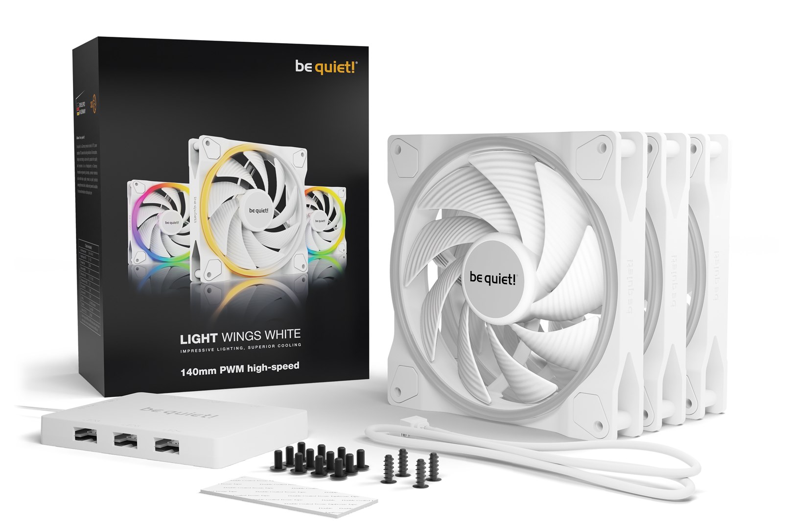 be quiet! Light Wings White | 140mm PWM high-speed Triple-Pack Computer case Fan 14 cm 3 pc(s) be quiet! Light Wings White | 140mm PWM high-speed Triple-Pack Computer case Fan 14 cm 3 pc(s)
