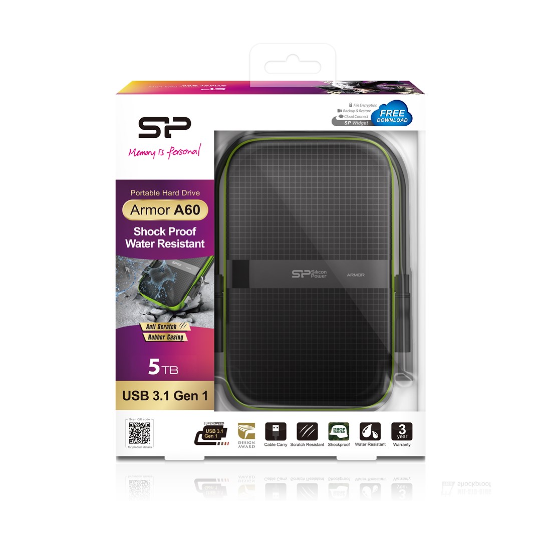 Silicon Power Armor A60 external hard drive 5000 GB Black, Green Silicon Power Armor A60 external hard drive 5000 GB Black, Green