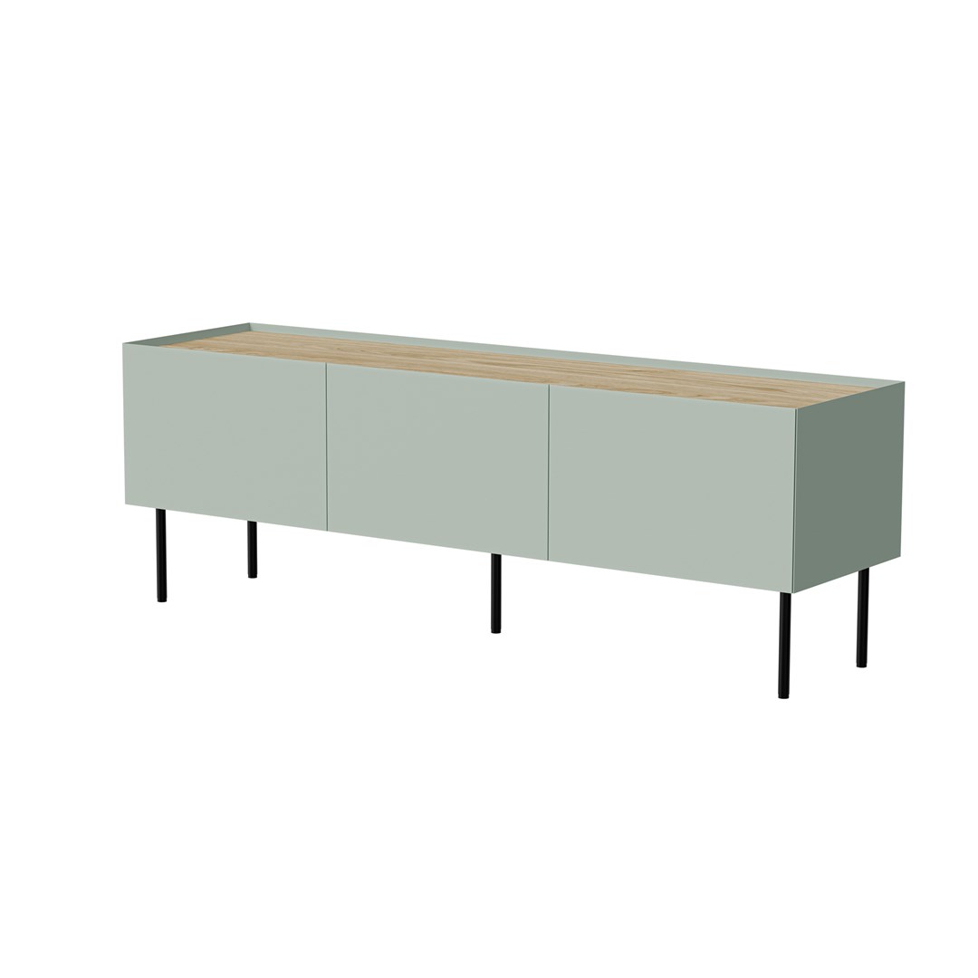 Cama FELLINI TV cabinet 150x40x52 olive + oiled oak top Cama FELLINI TV cabinet 150x40x52 olive + oiled oak top