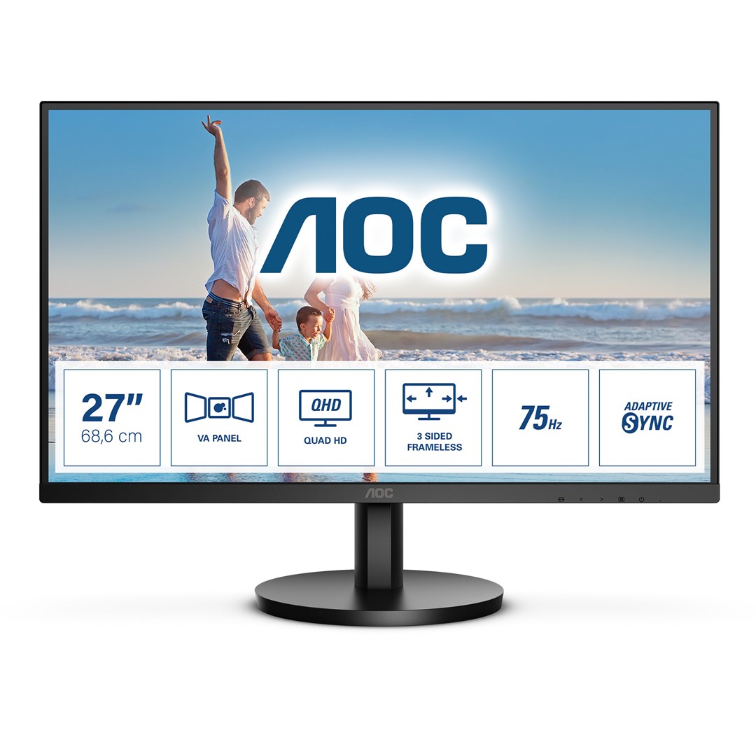 AOC Q27B3MA LED display 68.6 cm (27") 2560 x 1440 pixels Quad HD Black AOC Q27B3MA LED display 68.6 cm (27") 2560 x 1440 pixels Quad HD Black