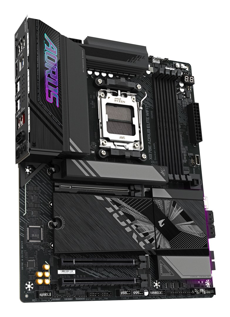 GIGABYTE X870E AORUS ELITE WIFI7 Motherboard - Supports AMD Ryzen 9000 CPUs, 16+2+2 Phases Digital VRM, up to 8000Hz DDR5 (OC), 3xPCIe 5.0 + 1xPCIe 4.0, Wi-Fi 7, 2.5GbE LAN, USB 4 GIGABYTE X870E AORUS ELITE WIFI7 Motherboard - Supports AMD Ryzen 9000 CPUs, 16+2+2 Phases Digital VRM, up to 8000Hz DDR5 (OC), 3xPCIe 5.0 + 1xPCIe 4.0, Wi-Fi 7, 2.5GbE LAN, USB 4