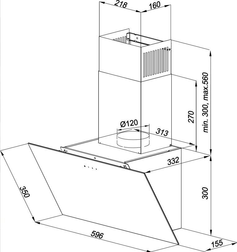MAAN VERTICAL GLASS 60 BLACK MAAN VERTICAL GLASS 60 BLACK
