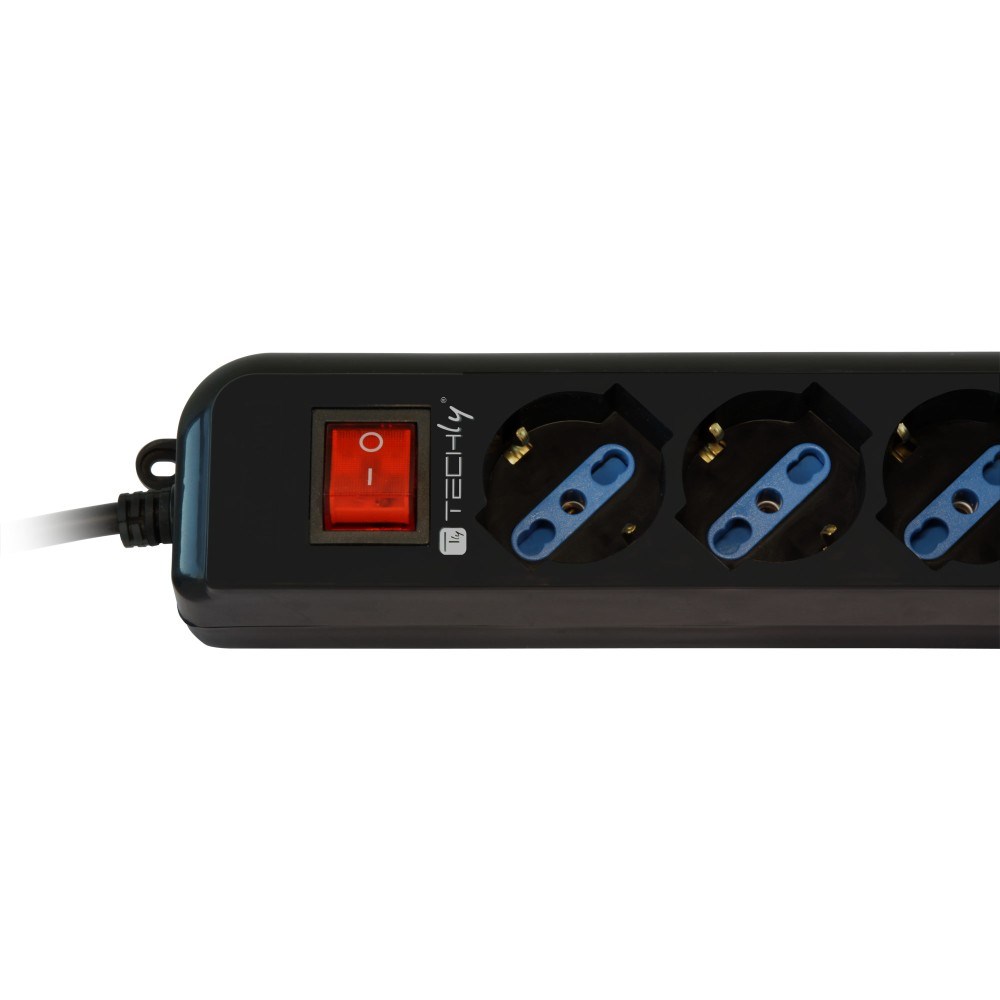 Techly Power Strip 6 Sockets Black with VDE Plug IUPS-PCP-6V Techly Power Strip 6 Sockets Black with VDE Plug IUPS-PCP-6V