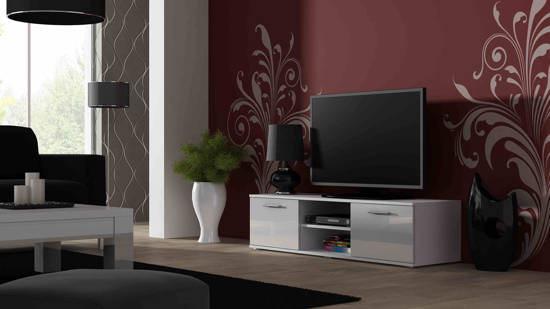 Cama TV stand SOHO 140 white/white gloss Cama TV stand SOHO 140 white/white gloss
