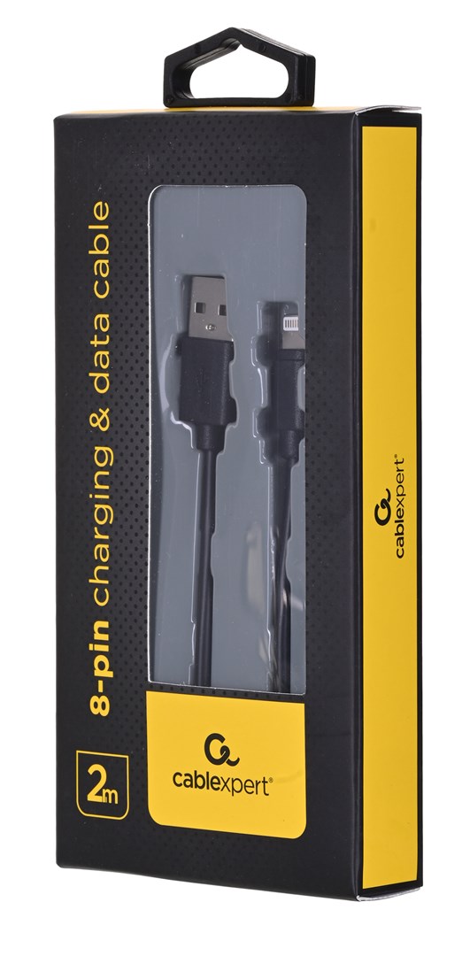 Gembird CC-USB2-AMLM-2M lightning cable Black Gembird CC-USB2-AMLM-2M lightning cable Black