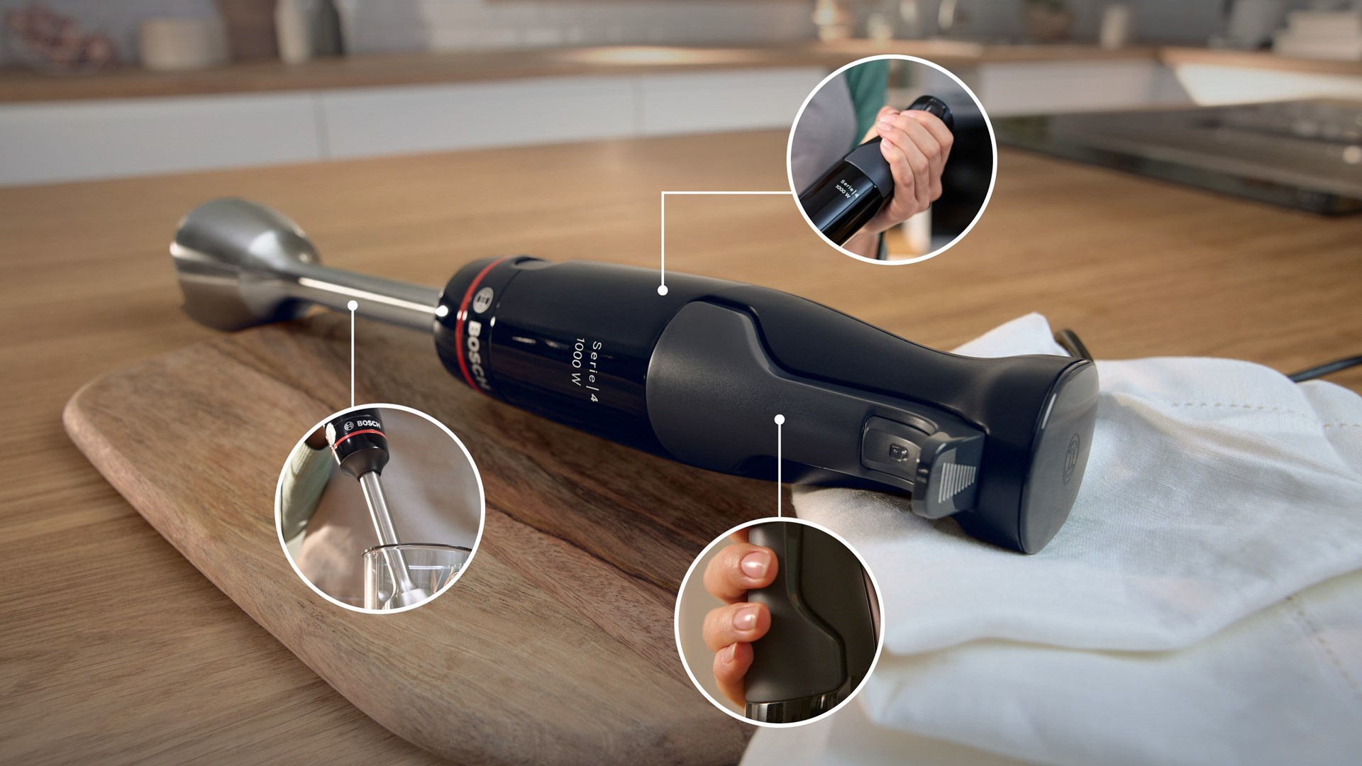 Bosch Serie 4 MSM4B610 blender 0.6 L Immersion blender 1000 W Anthracite, Black Bosch Serie 4 MSM4B610 blender 0.6 L Immersion blender 1000 W Anthracite, Black