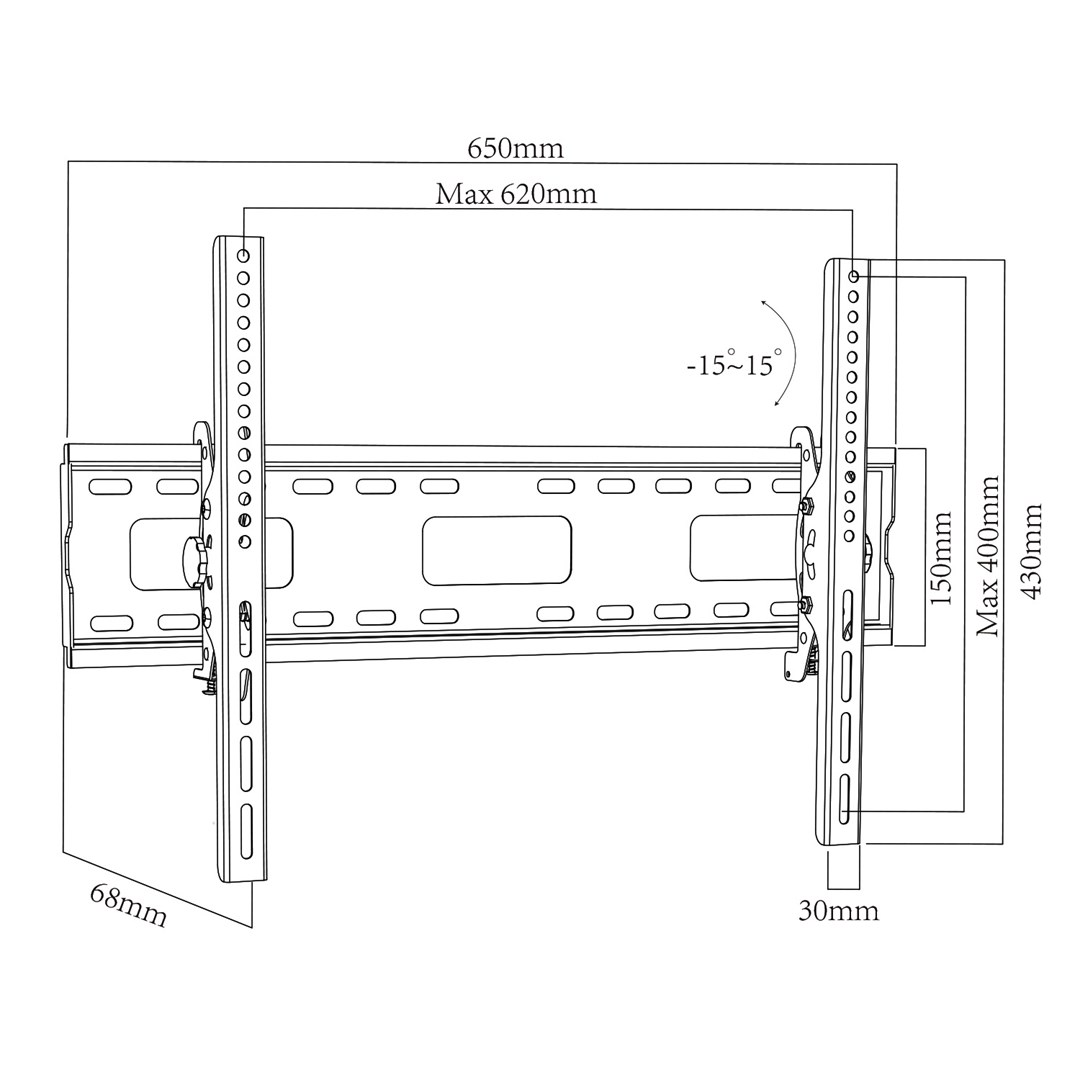 Maclean TV MC-421 Wall Mount Bracket 32"-90" VESA 600x400 80kg Tilting Universal Adjustable Spirit Level Accessories Flat Slim Maclean TV MC-421 Wall Mount Bracket 32"-90" VESA 600x400 80kg Tilting Universal Adjustable Spirit Level Accessories Flat Slim