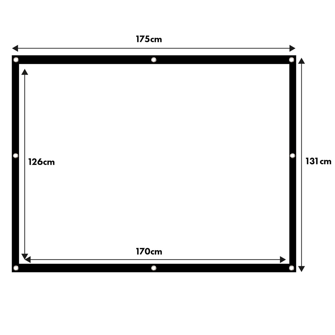 Maclean projection screen, 84", 175x131cm, 25mm 4:3 border, tension hooks, MC-166 Maclean projection screen, 84", 175x131cm, 25mm 4:3 border, tension hooks, MC-166